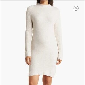 Stitchdrop Ribbed Sleeve Sweater Dress GREY size M